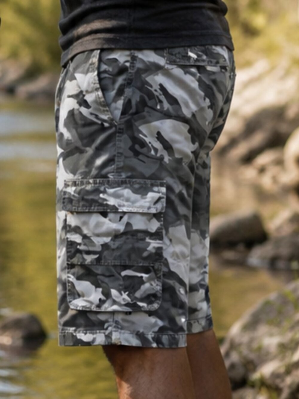 Wrangler Camouflage Cargo Men's Shorts Size 52 Pockets Outdoors Hunting Fishing